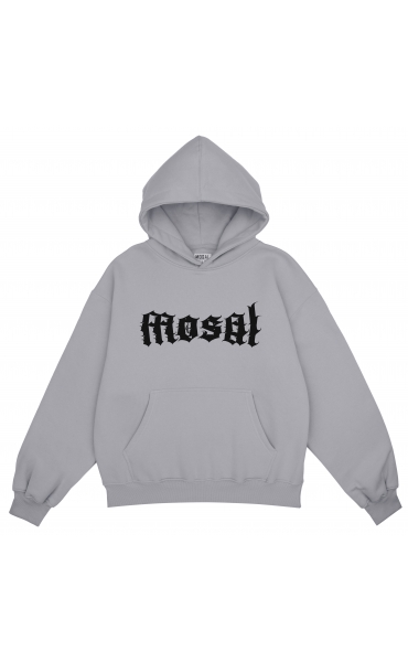 Mosal gothic boxy hoodie (light gray)