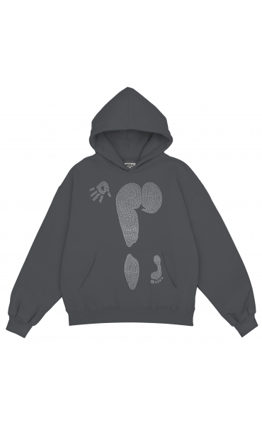 Ass crystal boxy hoodie (dark gray)